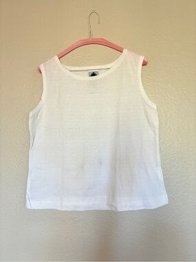 California Concepts Cotton Y2K Classic White Eyelet Sleeveless Tank Top 2000s